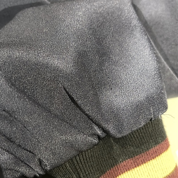 DKNY x Cara Delevingne Midnight Striped-Trim Varsity Jacket - Picture 9 of 12